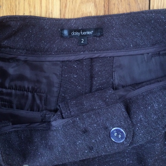 NWOT Daisy Fuentes brown / taupe tweed shorts - Picture 5 of 6